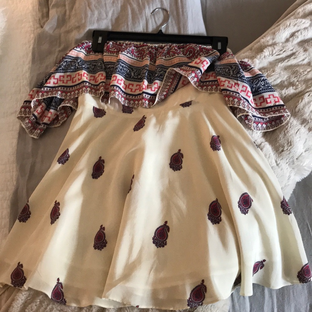 Short off the shoulder silky dress